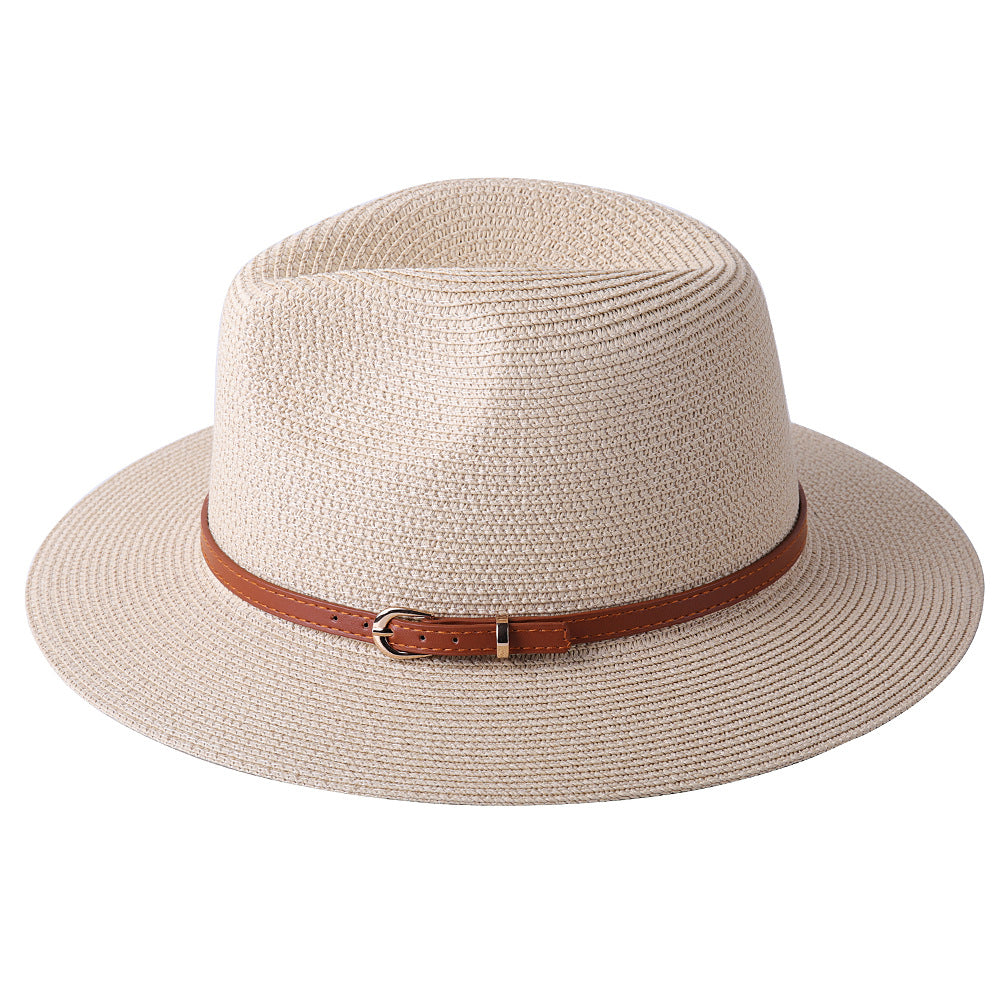 Beige Panama ladies retro summer beach hat