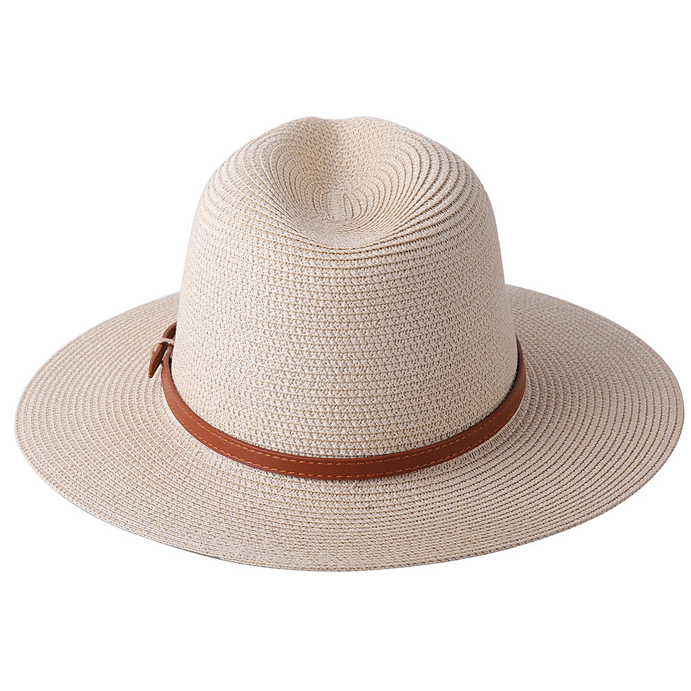 Beige Panama ladies retro summer beach hat