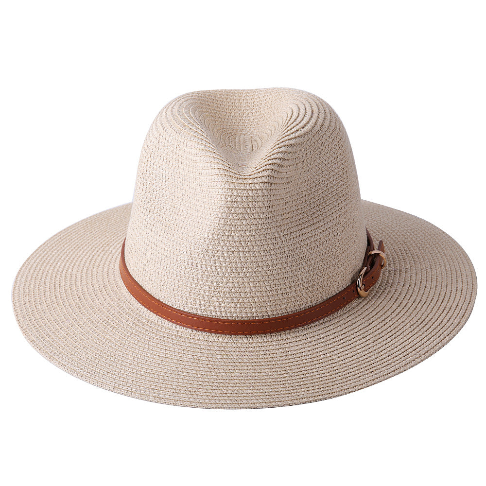 Beige Panama ladies retro summer beach hat