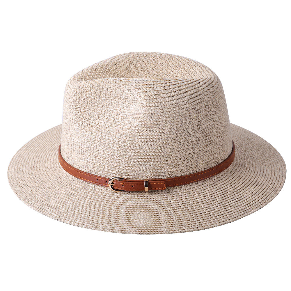 Beige Panama ladies retro summer beach hat