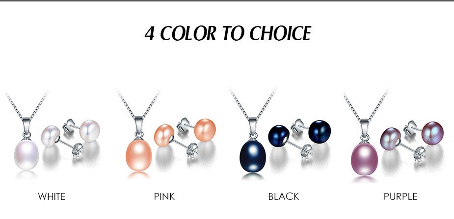 Silver freshwater pearl pendant and necklace set