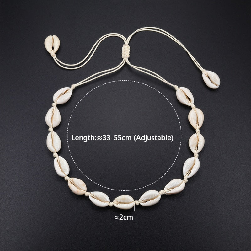 Ladies retro Bohemian white Shell Choker Necklace