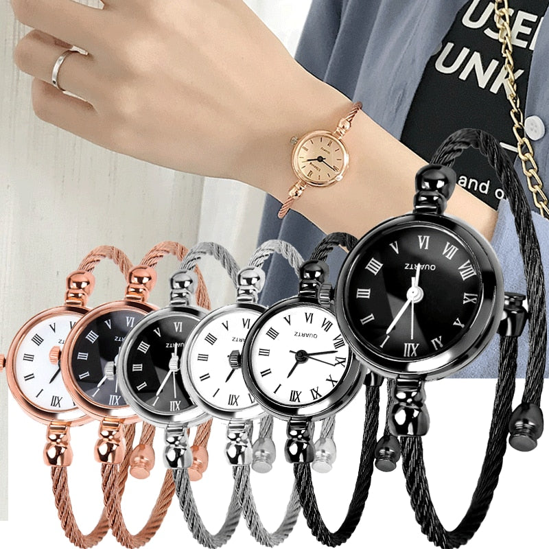 Bangle Retro Womens Stainless Steel Watch