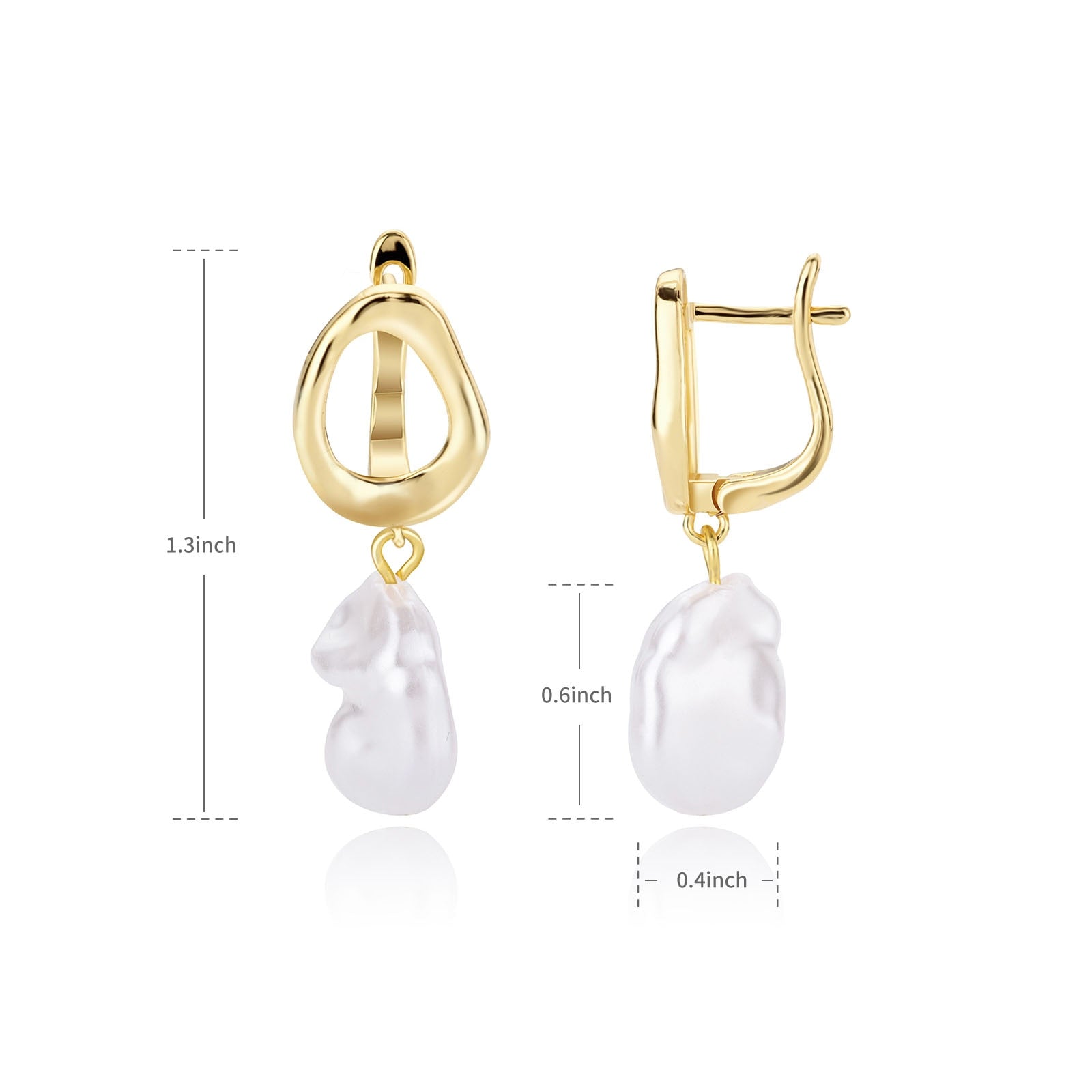 ladies Fahion Retro pearl stainless steel earrings