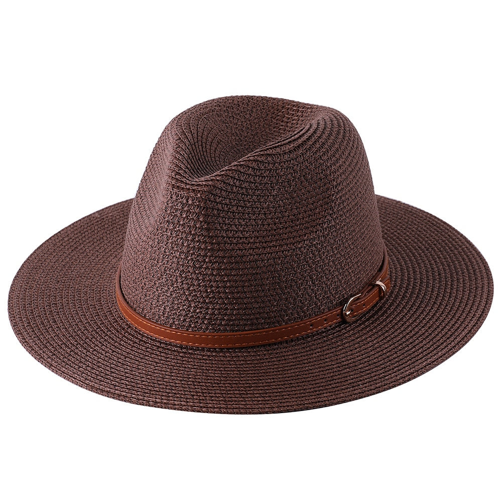 Brown Retro ladies Summer Panama Beach Hat