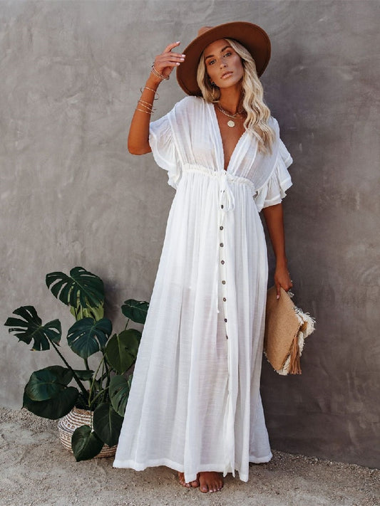 White long summer fashion Tunic cover up