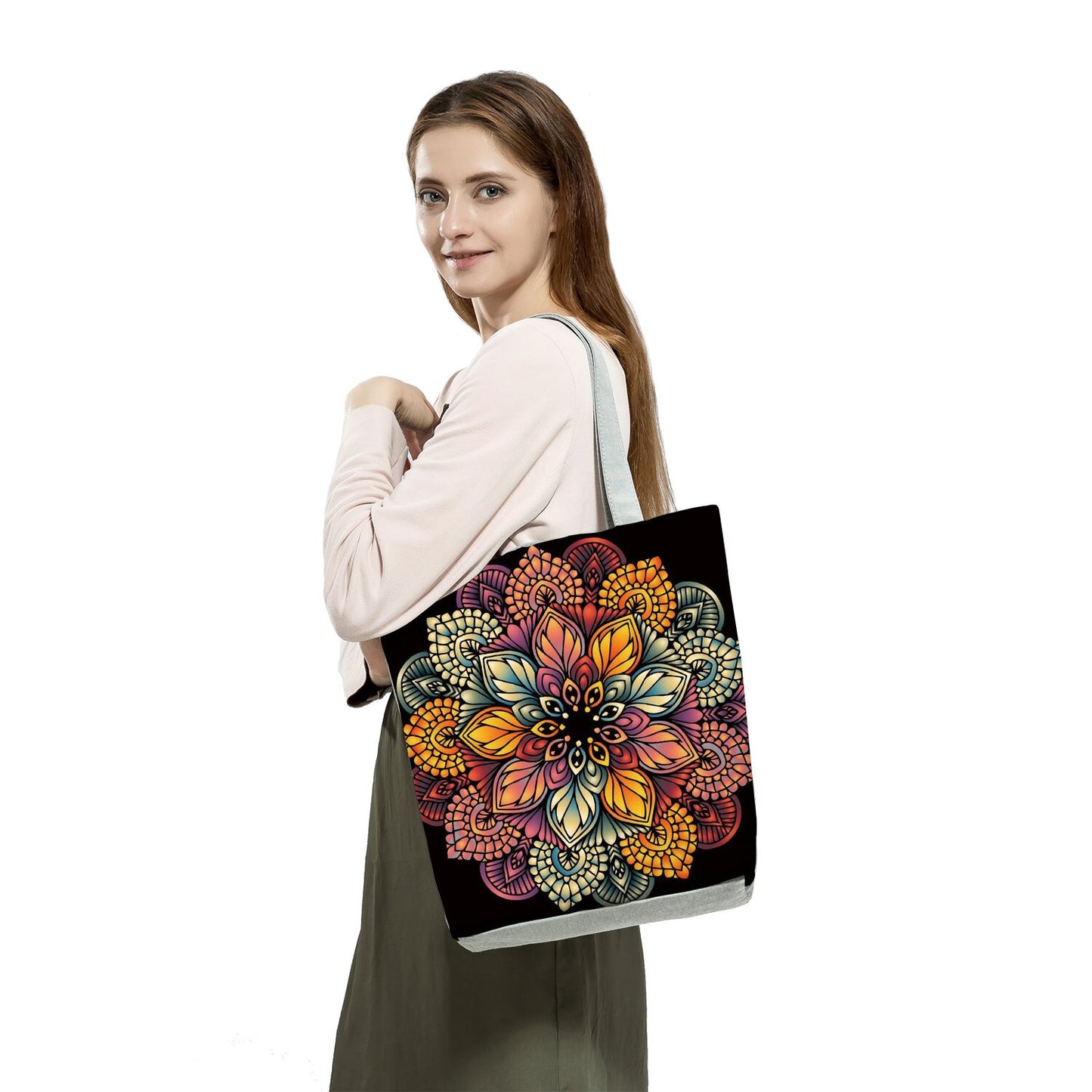 Mandala Summer Beach Tote Bag